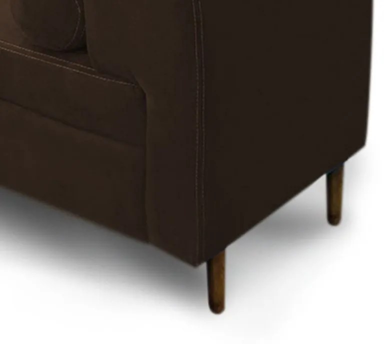 Recamier Casal Queen 160cm Turim Veludo Marrom Chocolate - Simbal - Marrom