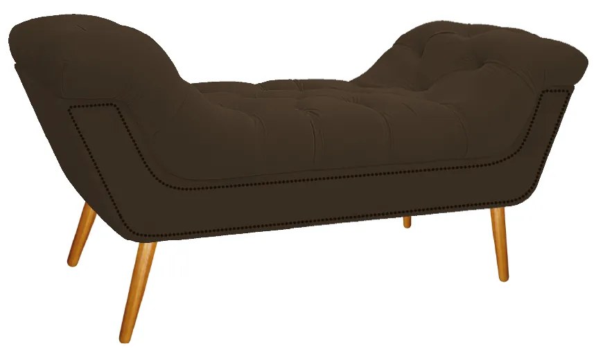 Kit Cabeceira e Calçadeira Veneza 100 cm Solteiro Suede Marrom - ADJ Decor
