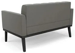 Sofá Namoradeira Base Madeira Preto Ana Suede Grafite - Ibiza