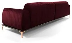 Sofá 300cm 5 Lugares com Chaise Esquerdo Pés Gold Molino C-278 Veludo