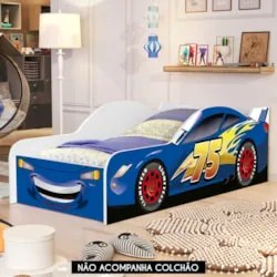 Mini Cama Infantil 148x68cm Personagens Carro Azul Z53      - Mpozenat