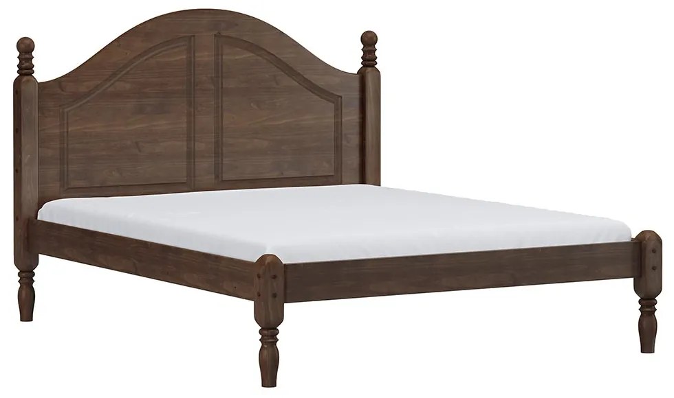 Cama de Casal Pés Torneados Queen Size Madeira Maciça Naipe Café G74 - Gran Belo