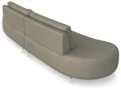 Sofá 3 Lugares 220cm Orgânico Pé Ferro Nagai Veludo Marrom Z55 - Mpoze