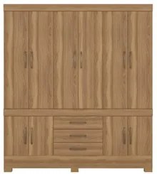 Guarda Roupa Casal 10 Portas 3 Gavetas New Murano D02 Amendola Touch