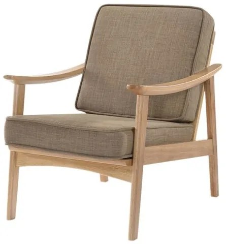 Poltrona Natur Marrom Claro Base Madeira Natural - 53607 Sun House