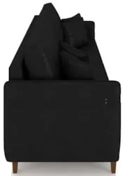 Sofá 3 Lugares Living 212cm Pé Madeira Zoe Sintético Preto Z08 - Mpoze