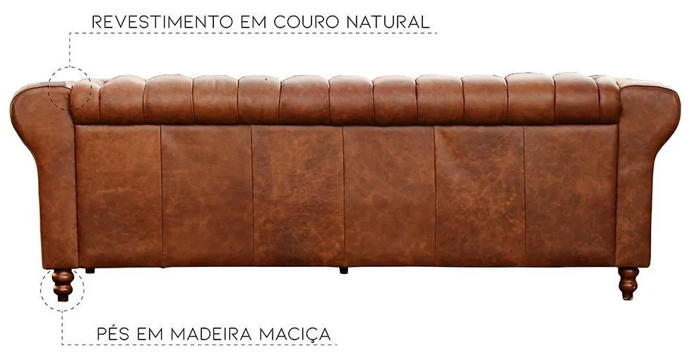 Sofá 2 Lugares Maggiore 180cm Couro Mel G58 - Gran Belo