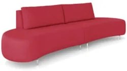 Sofá 3 Lugares 180cm Orgânico Pé Ferro Nagai Veludo Vermelho Z55 - Mpo