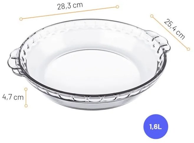 Forma de Vidro Temperado Filetada Marinex 1,6L