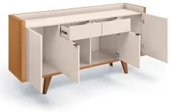 Cristaleira Adega Órfeo e Buffet Sinfonia H01 Off White/Cinamomo - Mpo