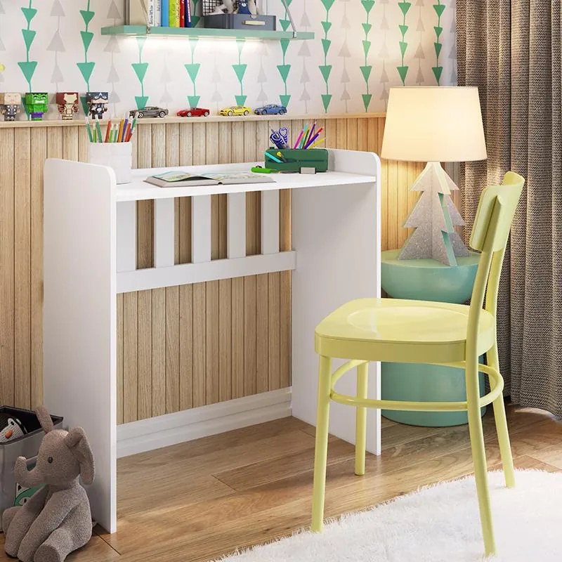 Berço Infantil Mini Cama Multifuncional Escrivaninha Branco