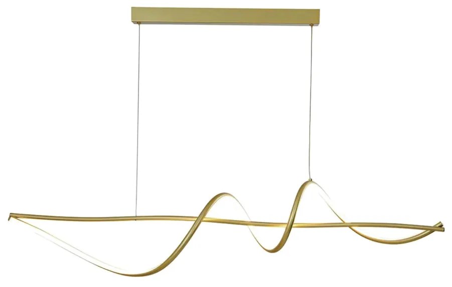 Pendente Contour 120X20X20Cm Led 30W 3000K Bivolt Dourado - Usina Impo...