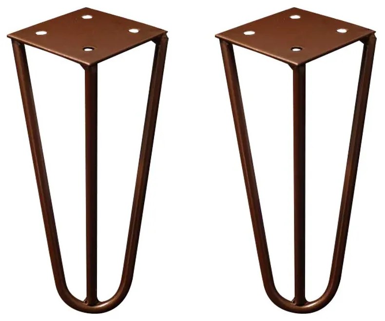 Kit 2 Pés de Metal 15 CM Hairpin Legs Mesas de Centro Puffs Bronze G41