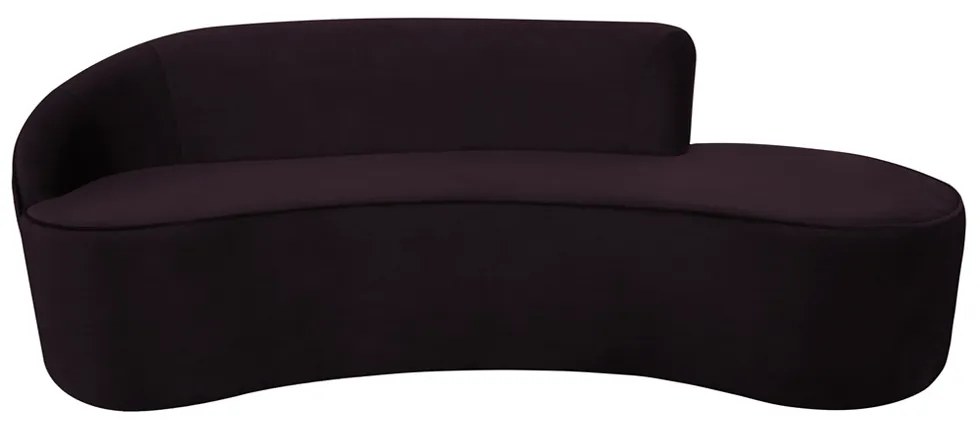 Sofá 3 Lugares Eros D07 Curvo 210cm Braço Esquerdo Veludo Roxo - D'Rossi