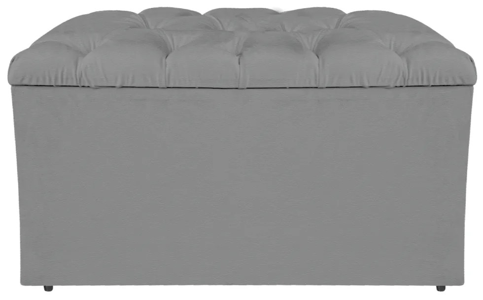 Calçadeira Estofada Liverpool 90 cm Solteiro Corano Cinza - ADJ Decor