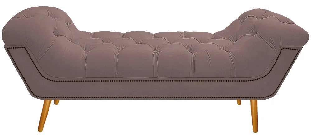 Calçadeira Estofada Veneza 160 cm Queen Size Linho Rosê - ADJ Decor