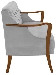 Poltrona Namoradeira 2 Lugares 135cm Capitonê Lapa M22 Veludo Cinza -