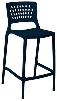 Banqueta Alta para Bancada e Cozinha Azul Marinho Empilhável Marte em Polipropileno Acrilys