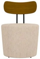 Poltrona Decorativa para Sala de Estar Redonda 53cm Le Moon Z32 Linho
