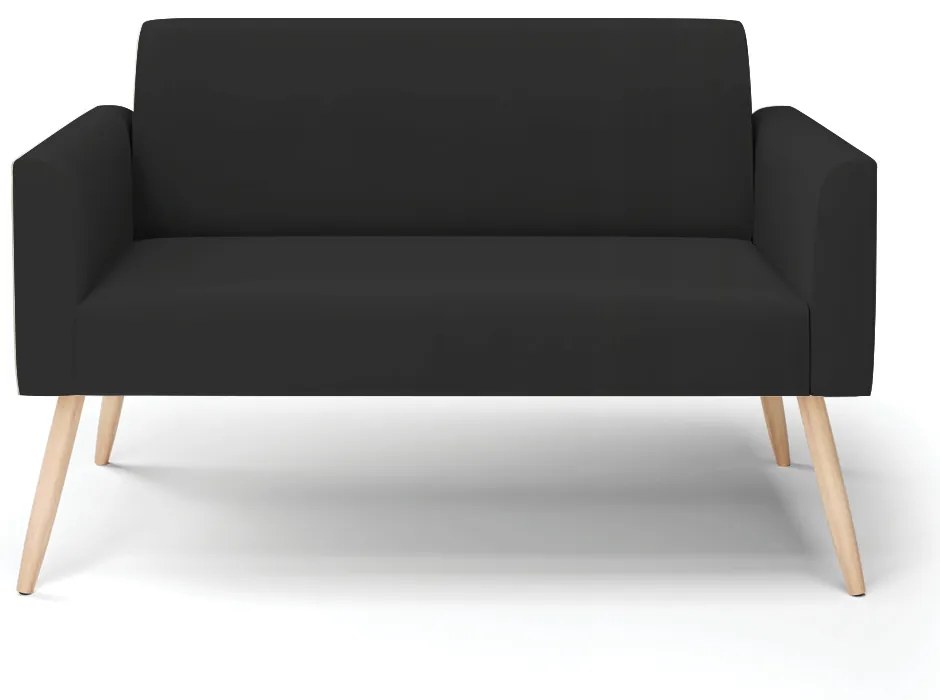 Sofá Namoradeira Pés Palito Natural Marisa Veludo D03 - DRossi - Preto