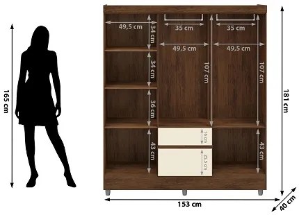 Guarda Roupa Ideal 6 Portas Plus Imbuia – Vila Rica Móveis
