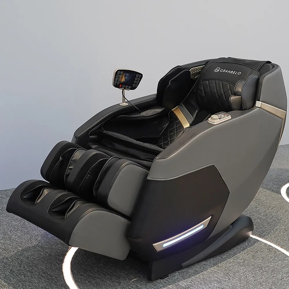 Poltrona de Massagem Elétrica Reclinação Gravidade Zero 3D Marvin Tela LCD PU Preto G94 - Gran Belo