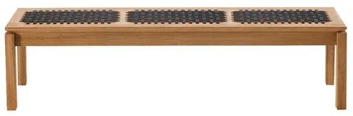 Banco Trama com 3 Lugares em Madeira Stain Jatoba com Assento em Corda cor Preta 1,80 MT (LARG) - 53170 Sun House