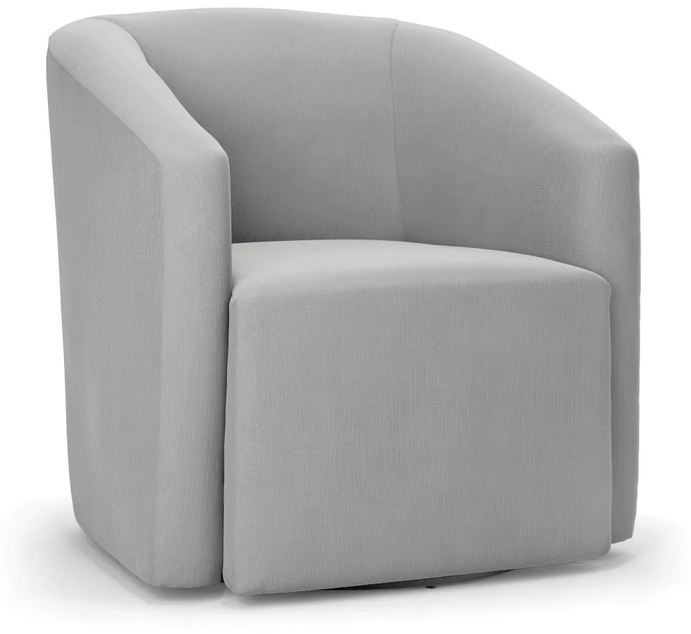 Poltrona Decorativa Base Giratória Stella Max Suede D03 - D'Rossi - Cinza