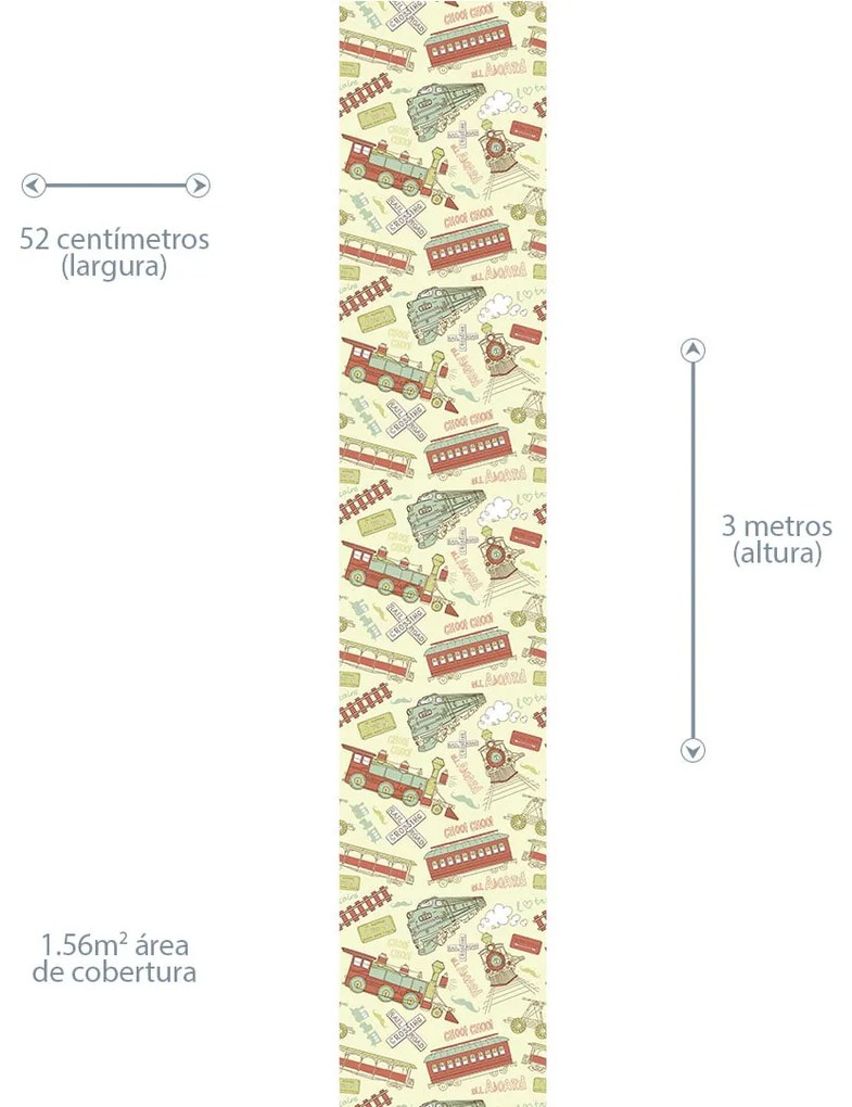 Papel de Parede infantil trem
