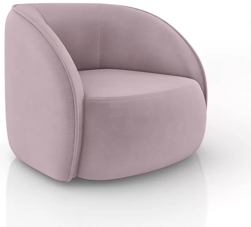 Poltrona Decorativa Sala de Estar Clarke Veludo Rosê G45 - Gran Belo