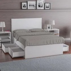 Cama de Casal com Cabeceira 147cm 4 Gavetas Dreams F04 Branco - Mpozen