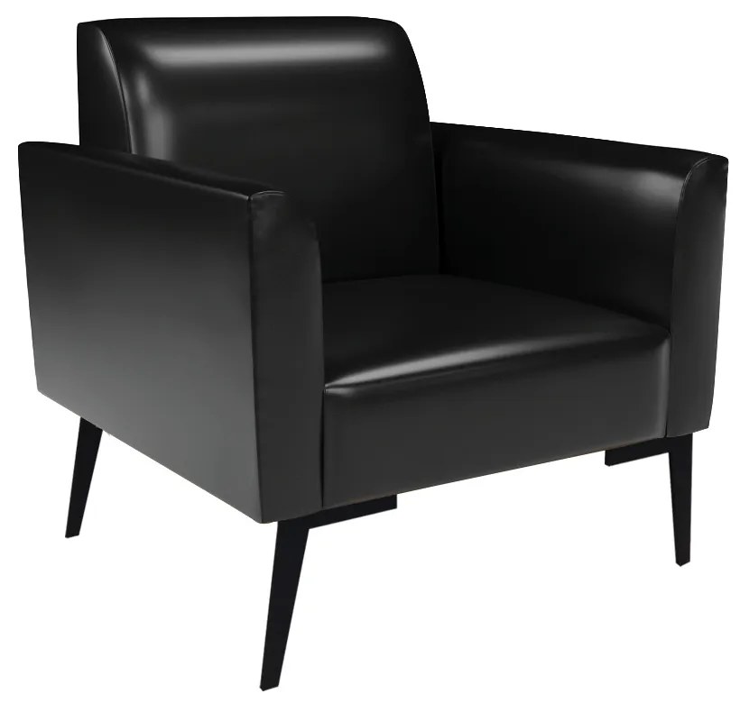 Sofá Namoradeira com 2 Poltronas Pés Villach Marisa Corano D03 - DRossi - Preto