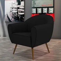 Poltrona Decorativa Nina Corano C-05 com Pés Palito Castanho - Domi