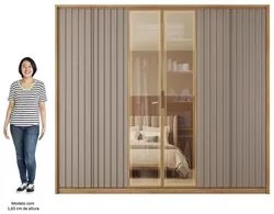 Guarda Roupa Casal 6 Portas 4 Gavetas Turium C01 Buriti/Fendi - Mpozen