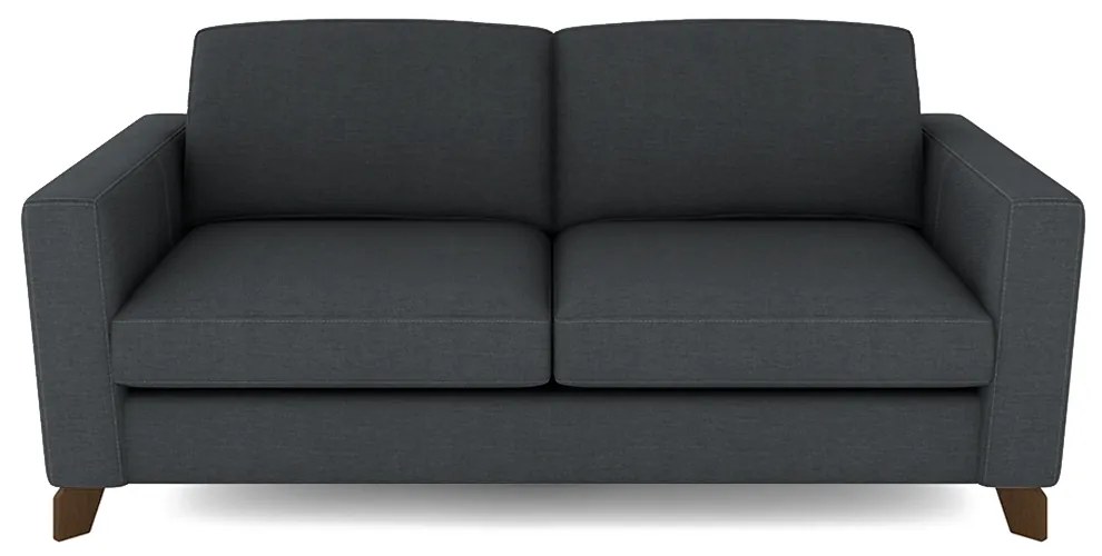 Sofá Sala de Estar Living 3 Lugares 200cm Presley Pés Madeira Linho Cinza Escuro G52 - Gran Belo