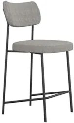 Banqueta Cozinha Média Milli Linho Cinza A14                - Mpozenat