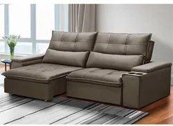 Sofá Retrátil Reclinável 3 Lugares 230cm Moritz F05 Veludo Castor - Mp