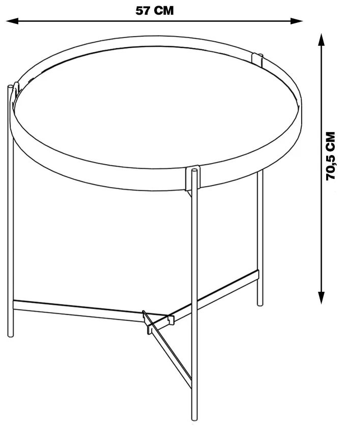 Mesa Lateral Nezuko 71cm Base Cobre Tampo Freijó G29 - Gran Belo