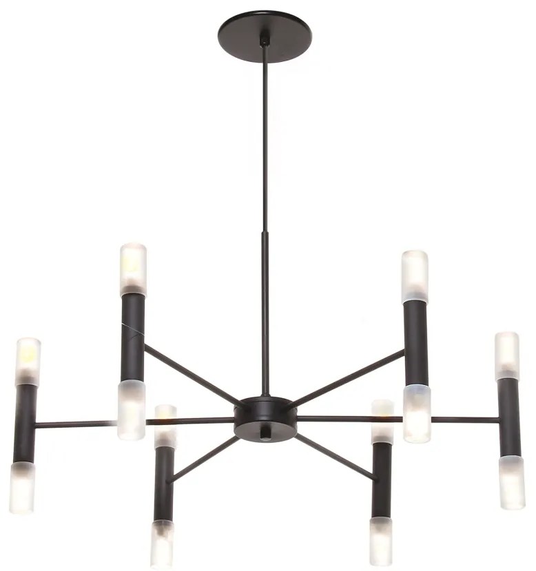 Pendente Flash Ø61X36Cm Tubo Duplo Ponteira Acrílico Metal Alumínio 12... (GRAFITE / COBRE BRILHO)