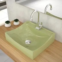 Cuba Pia De Apoio Para Banheiro Quadrada Lunna Q44 Verde Acqua C08 - M