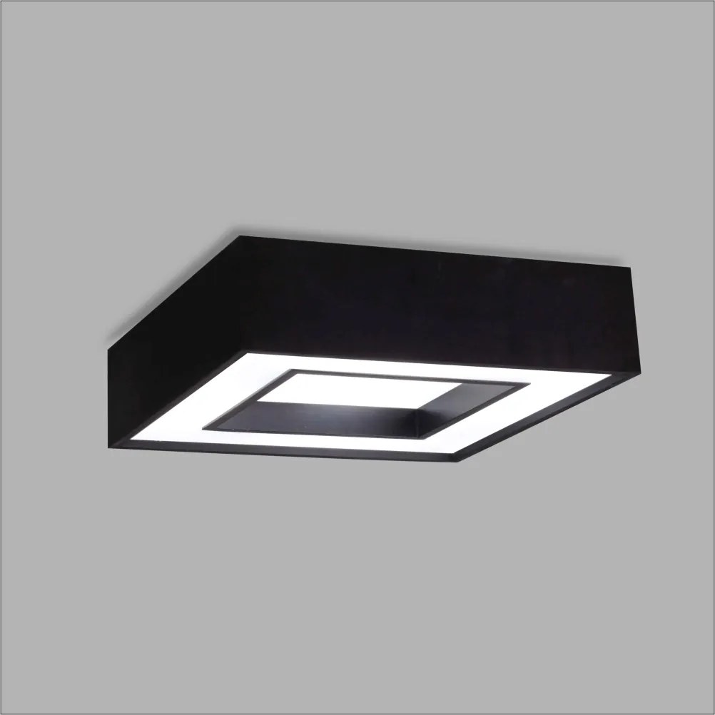Plafon De Sobrepor Quadrado Cherry 4L E27 45X45X12Cm | Usina 4540/45 (FN-F - Fendi Fosco)