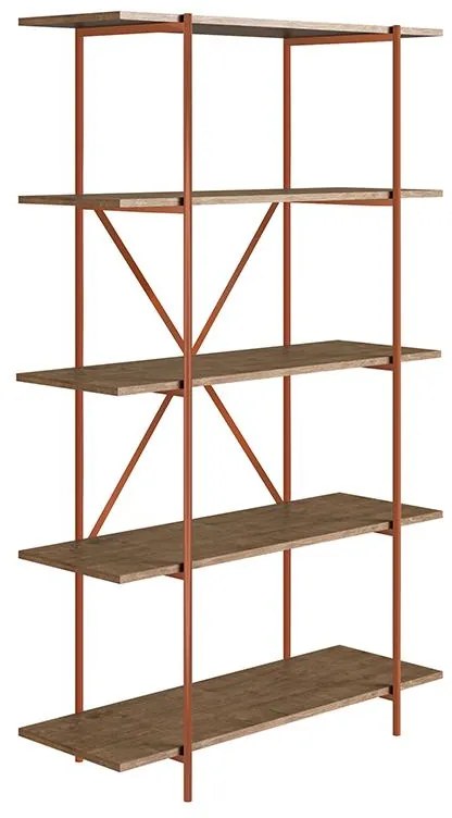 Estante Livros Multifuncional 5 Prateleiras - Vermont Cobre
