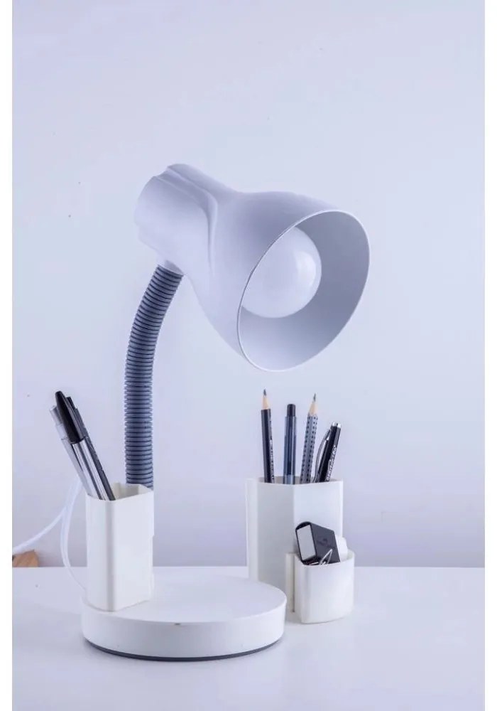 Luminária de Mesa Spiralle Branco Porta Lápis E27 Bivolt
