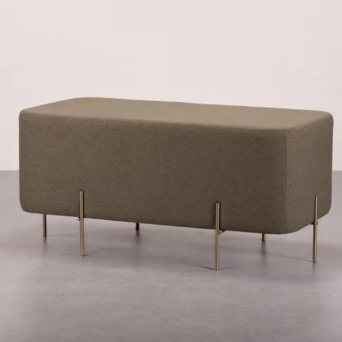 Puff Beagle Retangular Trama Oliva Base Gold - 78263 Sun House