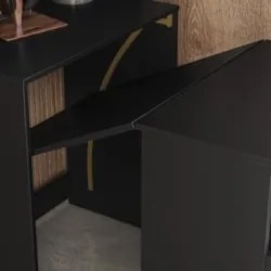 Mesa Escrivaninha Bancada de Estudos Para Quarto Salt Preto Z06 - Mpoz