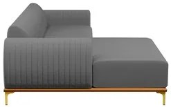 Sofá 245cm 4 Lugares com Chaise Esquerdo Pés Gold Molino C-416 Linho C