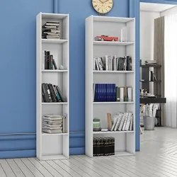 Kit 2 Estantes Livreiro Janaína e Luiza com Prateleiras Branco - AJL M