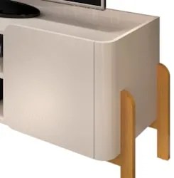 Rack Bancada de TV 65 Pol 180cm Chest D04 Off White/Cedro - Mpozenato