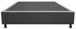 Base Box para Cama Casal 138x188cm Liz S05 Suede Bordado Cinza - Mpoze