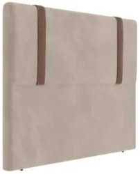 Cabeceira Cama Box Casal 140cm Estofada Glory Veludo Bege Z04 - Mpozen